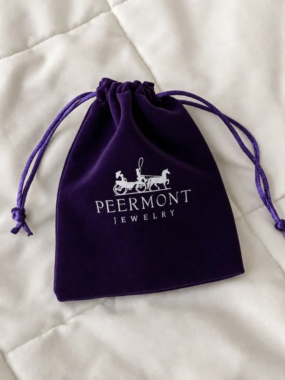 Peermont Jewelry Purple Velveteen Drawstring Dust Bag for Gift Giving Storage